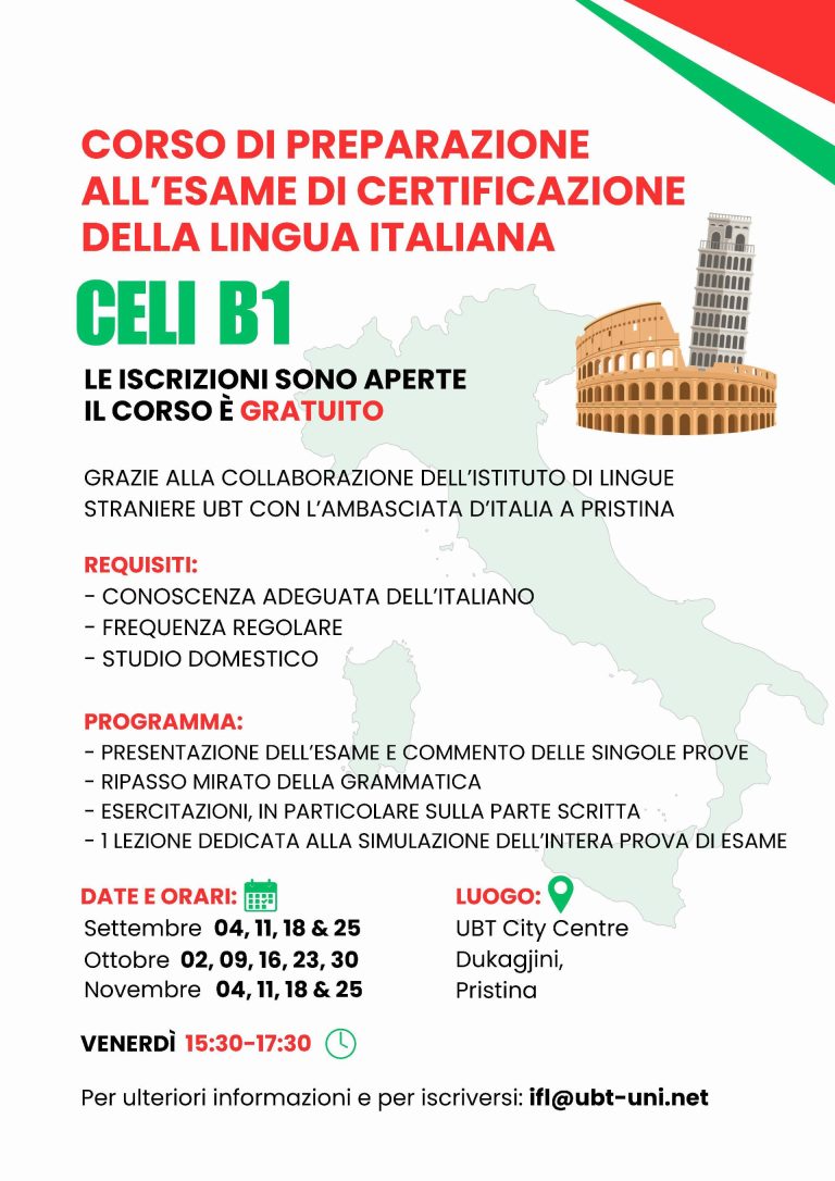 a corso CELI B1 sett26 IT